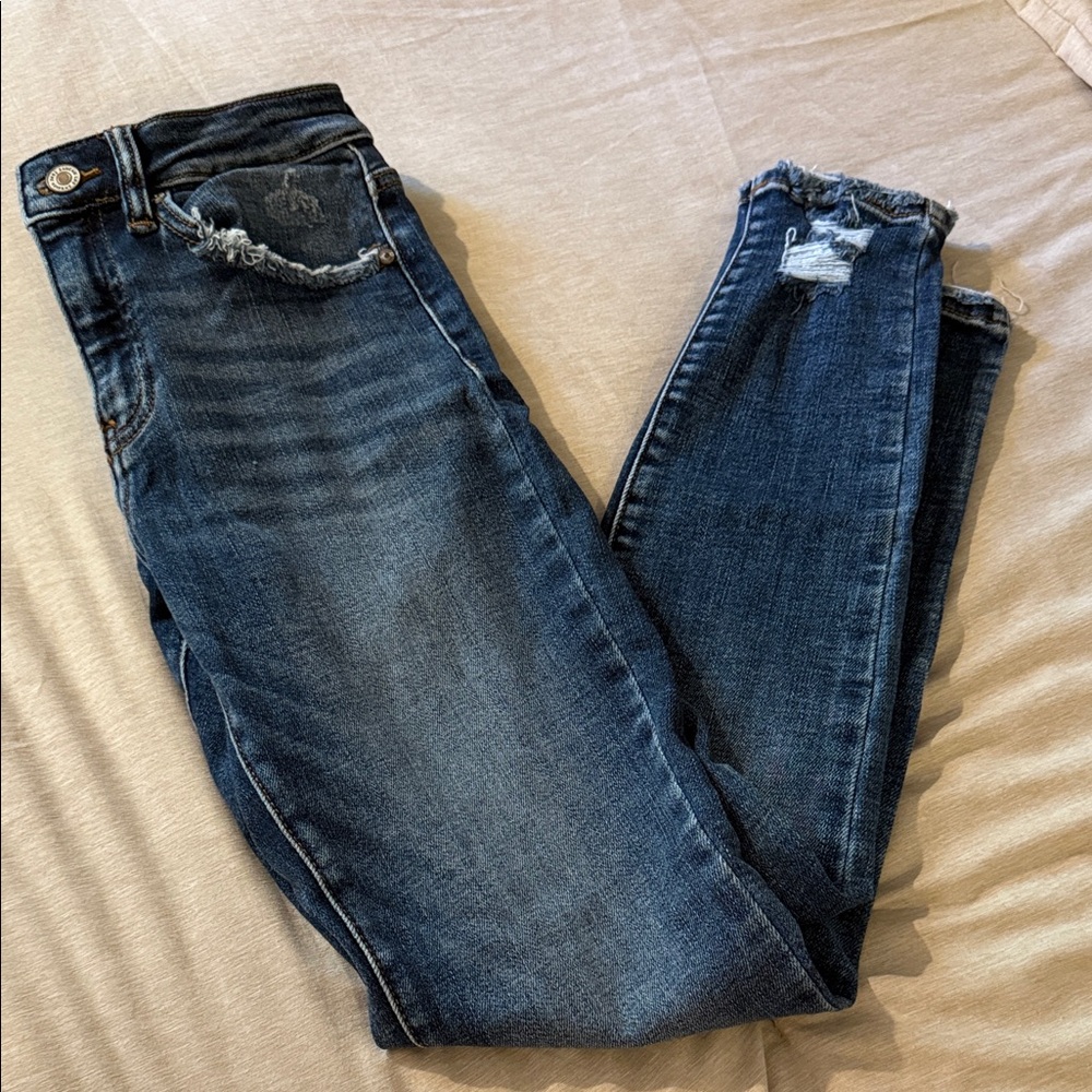 KanCan Dark Blue Distressed Skinny Jeans